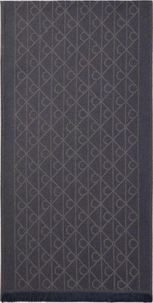 Calvin Klein Sciarpa in poliestere con logo monogram jacquard e bordi sfrangiati