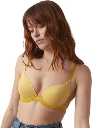 Maison Lejaby Womens 19131 Sin Push-Up Bra - Yellow Elastane - Size 38C