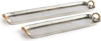 Napa Home & Garden Helena Decorative Long Trays Set of 2 in Silver at Nordstrom