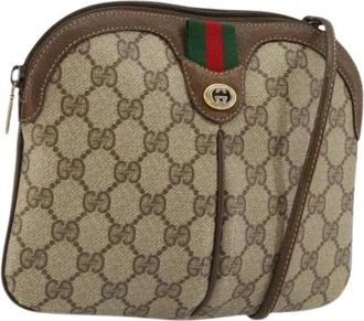 Gucci Pre-owned Vintage GG Schoudertas - Dames - Vintage Schoudertas - Beige - ONE Size - Leer - Vintage