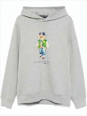 Polo Ralph Lauren Casual Hoodie With Playful Bear Graphic And Drawstring Hood