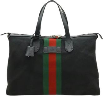 Gucci Pre-owned Tote Bags, female, Black, Size: ONE SIZE Pre-owned Nylon Canvas Tote Bag
