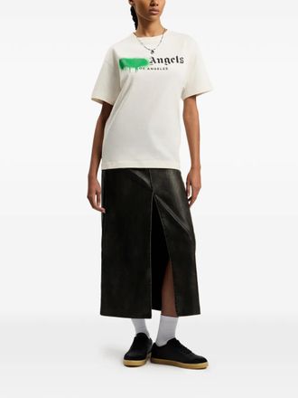 Palm Angels Spray City Los Angeles T-shirt met logo - Beige