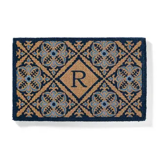 Frontgate Bronte Tile Monogram Door Mat - U - Frontgate