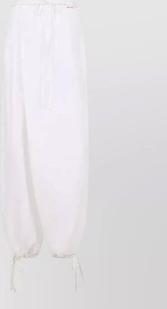 Marni wide leg trousers side and welt pockets