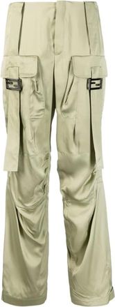 Fendi Broeken, Dames, Groen, S, Stijlvolle Groene Broek Aw 25