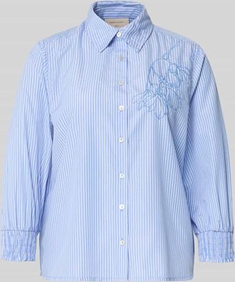 Freequent Regular Fit Bluse mit 3/4-Arm Modell EVALINA in Blau, Gr&ouml;&szlig;e XXL