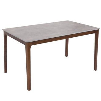 Hhg Nunca Usado] Mesa De Comedor Hhg 933, Mesa De Comedor, Madera Maciza Hdf Laminado Melamina 135x80cm, Aspecto Hormig&oacute;n, Patas Marrones
