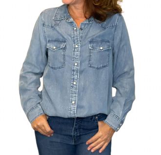 Velvet Heart Raquel Tencel Denim Shirt In Mill Valley
