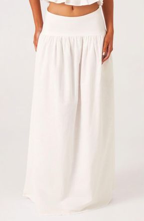 SNDYS Nesa Linen & Cotton Blend Maxi Skirt in White at Nordstrom, Size X-Small