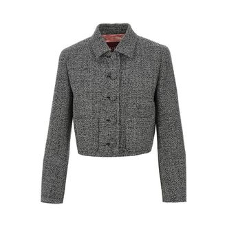 Gucci Wool grisaille short jacket Woman 40
