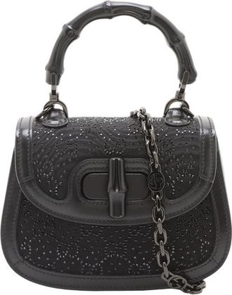 Gucci Pre-owned Gucci Mini GG Nylon Crystal 1947 Bamboo Top Handle Bag Ladies P1E0SULAIRNAHE98