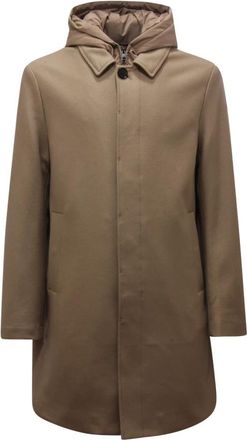 Duno Gewatteerde Jasper Jas met Afneembare Capuchon - Heren - Mantel - Beige - L - Polyester - Jassen