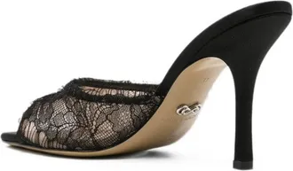 Mach & Mach Lace-Panel Stiletto Heels - Black