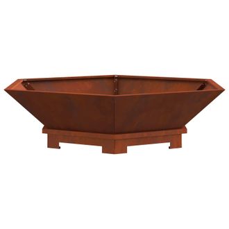 vidaXL Hoguera Marr&oacute;n 100 X 100 X 28 Cm Acero Oxidado Vidaxl
