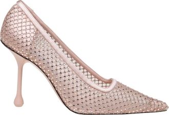 Jimmy Choo London Kristalversierde Mesh Pumps - Dames - Pumps - Roze - 37 1/2 EU - Schoenen