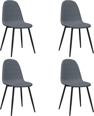 vidaXL Vidaxl - Sillas de comedor 4 unidades terciopelo gris oscuro