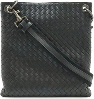 Bottega Veneta Pre-owned Leren Schoudertas - unisex - Vintage Schoudertas - Zwart - ONE Size - Leer - Vintage