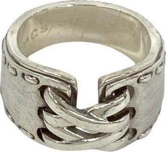 Herm&egrave;s Silver Silver 925 Band Ring (Pre-Owned)