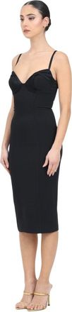 Elisabetta Franchi Black Heart Neckline Midi Dress