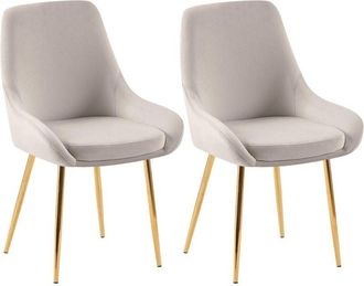 Clp Juego De 2 Sillas De Comedor Elmira Gris Metal Oro