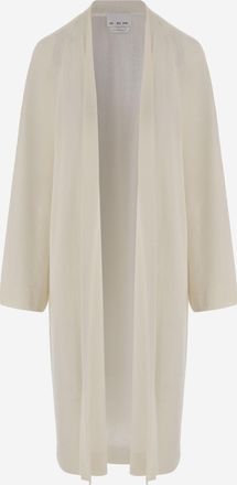 SA SU PHI Womens Long Open Cashmere And Silk Knit Ivory Knitwear Sweater