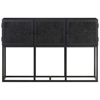 Berkfield Home Sideboard 115x30x76 cm Solid Mango Wood in Black | Size: 115 x 30 x 76 cm