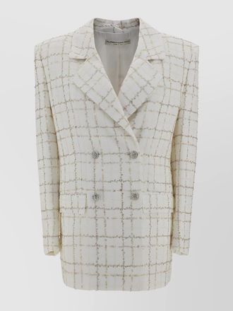 Alessandra Rich plaid tweed blazer jacket with oversize fit