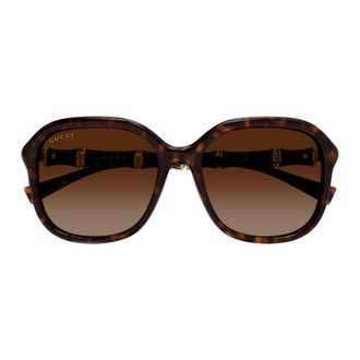 Gucci Sunglasses, female, Brown, Size: 55 MM Sunglasses