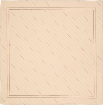 Calvin Klein Modetuch CALVIN KLEIN PINSTRIPE LOGO SQUARE SCARF, Damen, oatmeal, Web, Materialmix, gestreift, mehrfarbig, Modet&uuml;cher Modetuch, Mit Markenlabelmuster