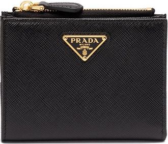 PRADA SAFFIANO Round Zipper Coin Case Coin Purse Leather