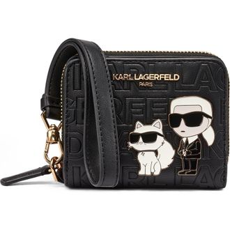 Karl Lagerfeld Meribel Wallet in Black/gold at Nordstrom