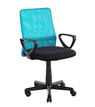 Home Heavenly Silla escritorio giratoria respaldo de malla color turquesa