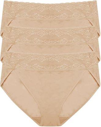 Natori Bliss Perfection One Size French Cut Brief 3-Pack in Cafe at Nordstrom