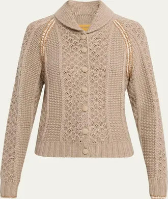 Guest In Residence Marlowe Wool Cashmere Cable Cardigan
