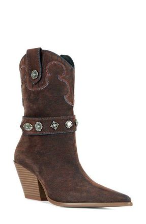 Azalea Wang Neith Western Boot in Burnt Orange at Nordstrom, Size 8.5