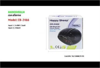 Trade Shop Trade Shop - Radiosveglia Con Allarme Radio Sveglia Fm Display Led Rossi Cr-2466 Orologio