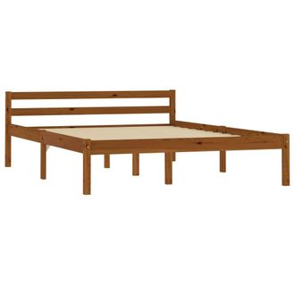 vidaXL Estructura Cama Sin Colch&oacute;n Madera Pino Marr&oacute;n Miel 140x200 Cm Vidaxl