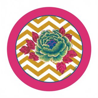 Lisa Corti Masonite Glory Zig Zag Placemat, Set Of 2 In Mustard