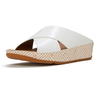 FitFlop Fitflop Lulu Lux Graphic-Weave Leer Dames Urban Wit Sandalen