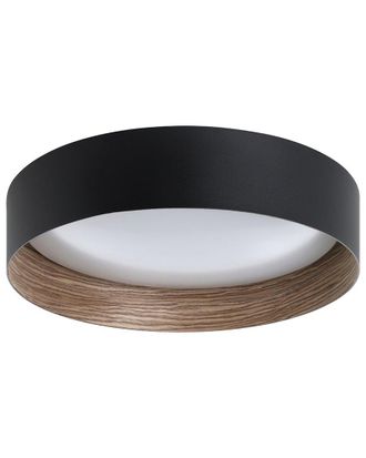 Eglo Eglo Ester 1 Light Led Ceiling Light With Black & Sandlewood Venner Finish & White Diffuser