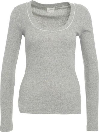 Closed Ribbed Long-Sleeve T-Shirt With Contrast Trim
