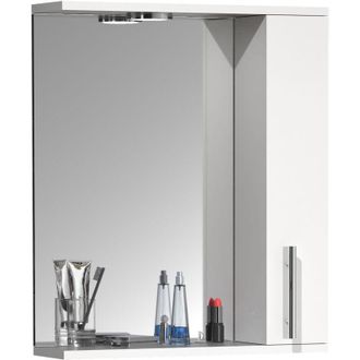 ebuy24 Armario de baño vcm atemporal Dimensiones aprox. al. 60 x an. 50 x p. 14 cm espacio de almacenamiento suficiente Armario de espejo - Lisalo m (blanco)