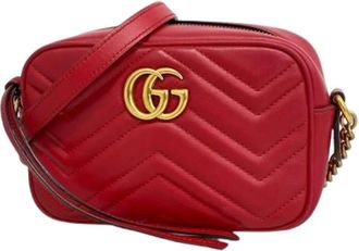 Gucci Pre-owned Cross Body Bags, female, Red, Size: ONE SIZE Pre-owned Leather Cross Body Bag
