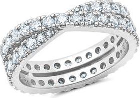 Crislu Grace Cubic Zirconia Eternity Ring in Pure Platinum/Clear Stone at Nordstrom, Size 7