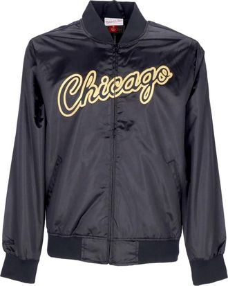 Mitchell & Ness Chicago Bulls NBA Satijnen Jas - Heren - Bomber jackets - Zwart - XL - Satijn - Jassen