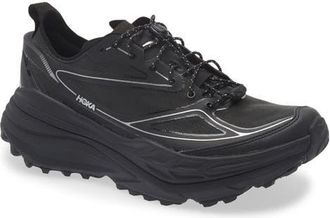 Hoka One One Stinson One7 Trail Sneaker in Black /Silver at Nordstrom, Size 10.5
