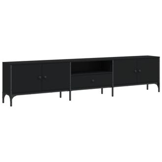 vidaXL Vidaxl - Mueble De Tv Con Caj&oacute;n Madera De Ingenier&iacute;a Negro 200x25x44 Cm