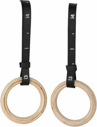 Toorx CAGL - Coppia anelli da ginnastica legno faggio cinghie nylon regolabili