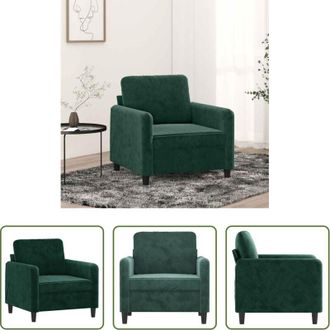 vidaXL Poltrona in velluto - Poltrona Verde Scuro 60 cm Velluto